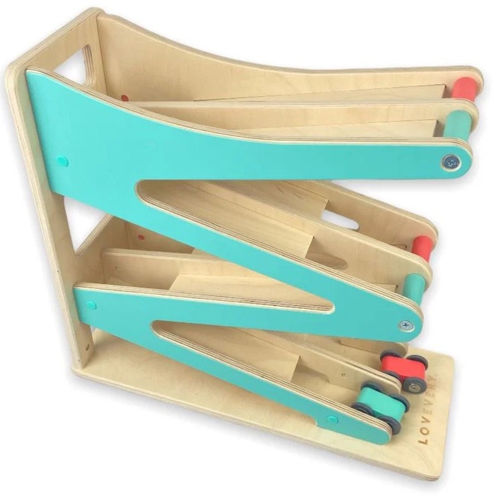 LOVEVERY Race & Chase Wooden Car Track